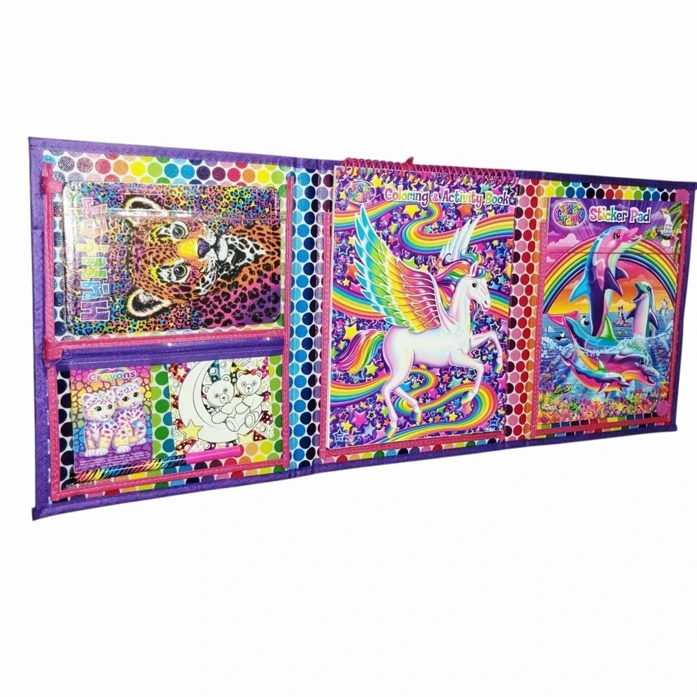 Lisa Frank Tikanni Trifold Portfolio Activity Set Coloring Stickers NEW 2022